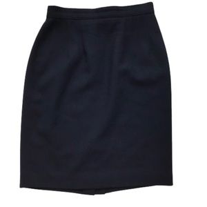 GIANNI Blue Wool Lined Pencil Skirt 4 Petite